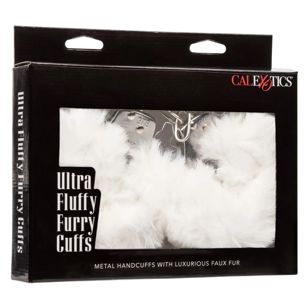 CalExotics ultra fluffy furry cuffs, metal heavy duty handcuffs